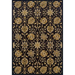 Black/ Gold Traditional Area Rug (7'8 x 10'10)