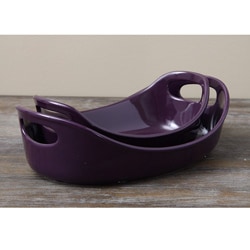 Rachael Ray Stoneware Bubble & Brown Purple 2-piece Baker Set