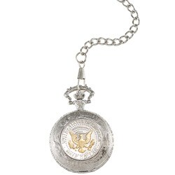American Coin Treasures Selectively Gold-Layered Presidential Seal Pocket Watch