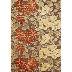 Hand-tufted Tobacco Brown Wool Rug (8' x 10')