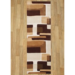 Handmade Dark Brown Wool Rug (3' x 10')