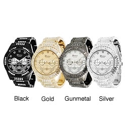 Geneva Platinum Rhinestone-accented Link Watch