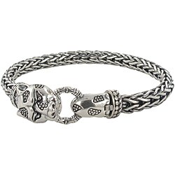 Sunstone Sterling Silver Lionhead Bali Foxtail Chain Bracelet