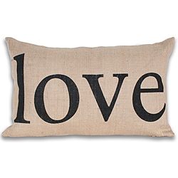 Love Printed 12x20-inch Jute Pillow