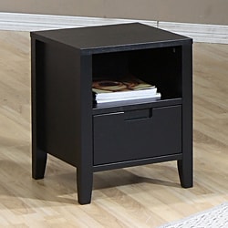 Cordaba Black 1-drawer Nightstand