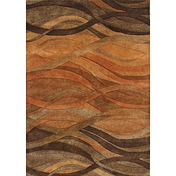 Alliyah Handmade Multi Abstract New Zealand Blend Wool Rug (6' x 9')