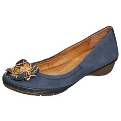 Naya Women's 'Rustica' Navy Leather Flats
