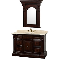 Wyndham Collection Roosevelt 48-inch Warm Cherry Traditional Bathroom Vanity