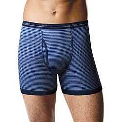 Hanes Men's Exposed Elastic Striped Ringer Boxer Brief (Pack of 4)