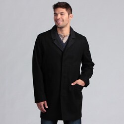 Nautica Men's Button Front Wool Blend Coat