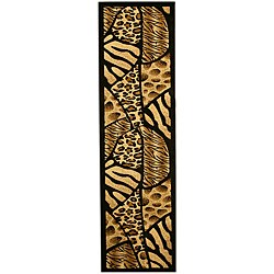 Hand-carved Animal Leopard Print Rug (2' x 6'9)