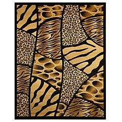 Hand-carved Animal Print Leopard Rug (5'3 x 7'3)