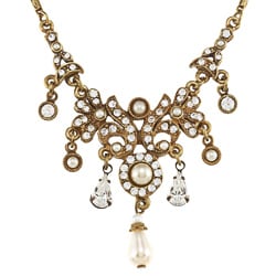 Sweet Romance Edwardian Vintage Crystal and Pearl Necklace