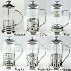 Ovente12-oz Glass/ Steel French Press Coffee Maker