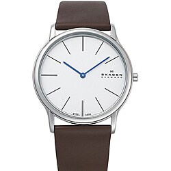 Skagen Men's Brown Leather Strap Watch