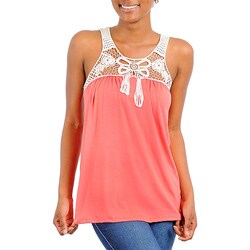 Stanzino Women's Coral Embroidered Racer Back Tank Top