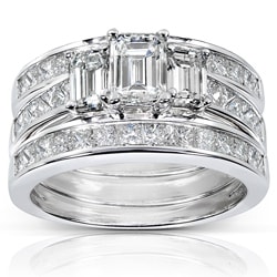 14k White Gold 2 5/8ct TDW Diamond 3-piece Bridal Ring Set (H-I, SI1-SI2)