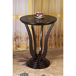 Espresso Wooden Round Stand End Table