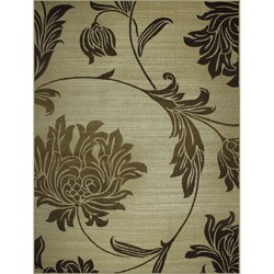 Avante Peony Bouquet Beige Rug (9' x 12')