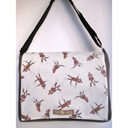 Handmade Medium Brown Sock Monkeys Messenger Bag