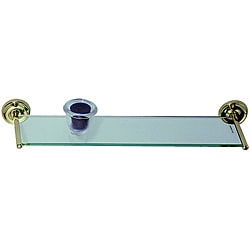 Elizabethan Classics Polished Brass Glass Vanity Shelf