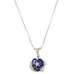 18k Gold Sapphire and 2/5ct TDW Diamond Comete by Chanel Necklace (G-H, VS1-VS2)