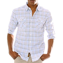 191 Unlimited Men's Blue Plaid Woven Shirt