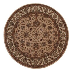 Hand-tufted Ivory/ Red Wool Rug (8' Round)