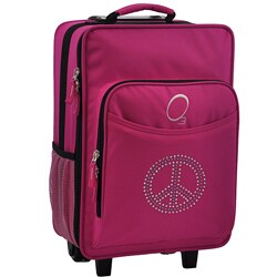 O3 Kids "Rhinestone Peace" 16-inch Rolling Carry On Cooler Upright