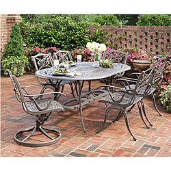 Home Styles Malibu Cast Aluminum Taupe 7-piece Outdoor Dining Set