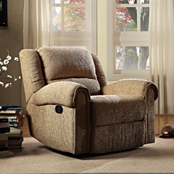 ETHAN HOME Polmont Beige Chenille Tufted Recliner Chair