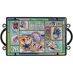 Joan Baker Hand Painted Ocean Shells Tray