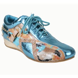 Bolaro by Beston Women's Turquoise Printed Sneakers