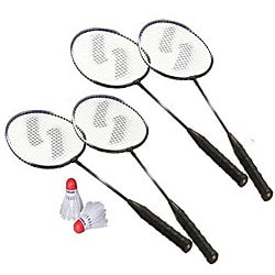 Sportcraft Wood Rubber Plastic Four-player Badminton Racket Set