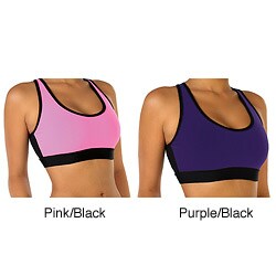 Fajate Women's 'Floral' Keyhole Racer Back Sports Bra