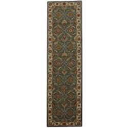 Hand-tufted Green/ Brown Wool Rug (2'6 x 6')