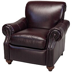 Fitzgerald Leather Press Back Chair in Antique Burgundy