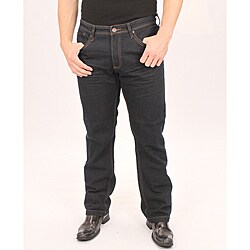 Ditch Plains Men's Straight Leg Distressed Super Dark Wash Jeans