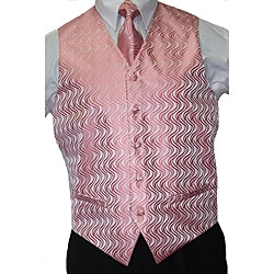 Ferrecci Men's Pink Vest Tie 4-piece Accessory Set