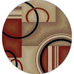 Generations Contemporary Red Area Rug (5' 3 Round)