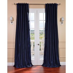 Lunar Blue Vintage Faux Dupioni Silk 96-inch Curtain Panel
