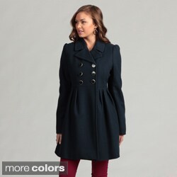 Betsey Johnson Pleated Wool Coat
