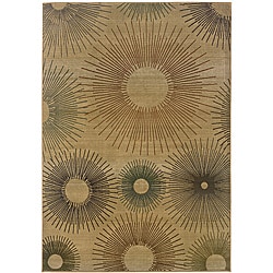 Sydney Beige/ Rust Contemporary Area Rug (9'9 x 12'2)