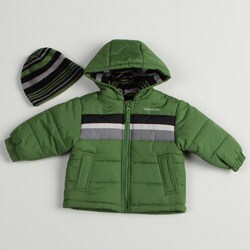 London Fog Infant Boy's Bubble Jacket and Hat Set