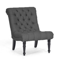 Caelie Grey Linen Modern Lounge Chair