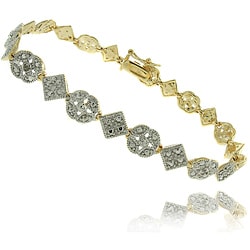 High-polish 18-karat Gold-over-silver Diamond-accent Bracelet