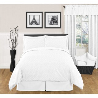 Sweet JoJo Designs White Diamond 3-piece King-size Bedding Set