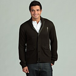 MG Black Men's Shawl Collar Cardigan