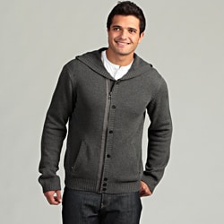 MG Black Men's Charcoal Hooded Cardigan
