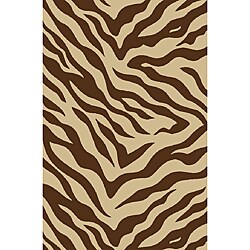 Zebra Brown Non-skid Rug (3'3 x 5'3)